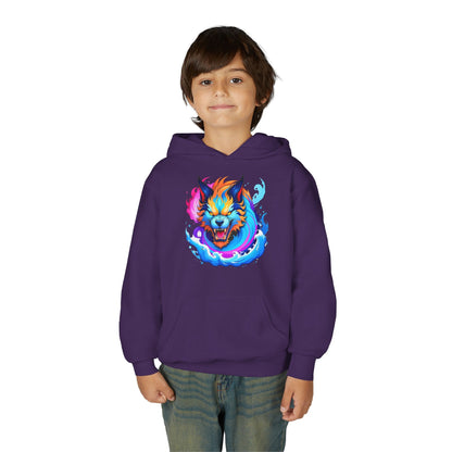 Kids Vibrant Wolf Hoodie Printify