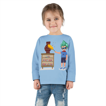 Toddler Long Sleeve Tee - Super kiddo cleaning a vase - [[{"value":"Wonderwear Kid"}]]