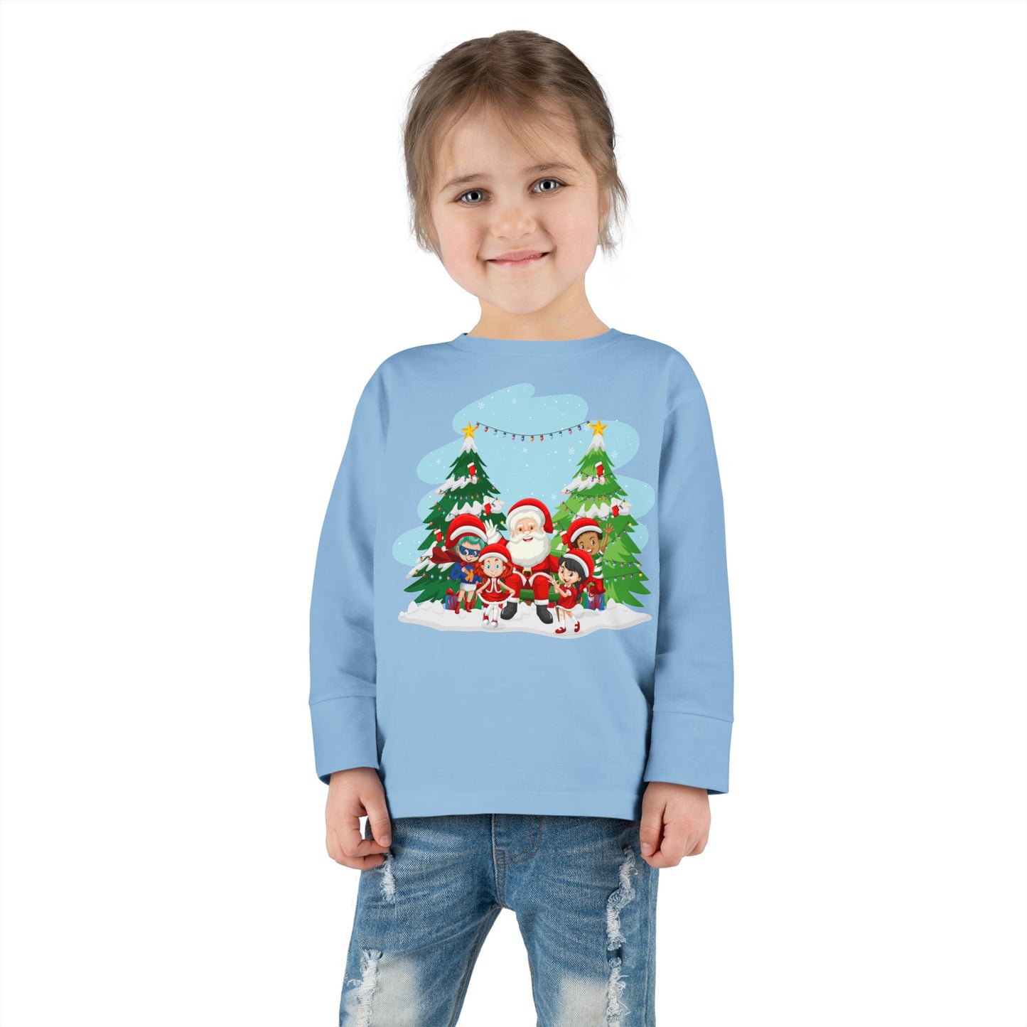 Toddler Long Sleeve Tee - Super kiddo with santa claus - [[{"value":"Wonderwear Kid"}]]