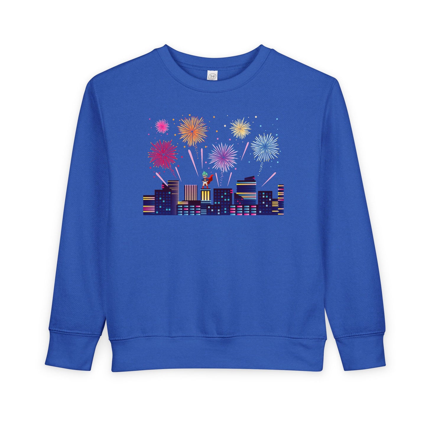 Toddler Sweatshirt - Super kiddo with fireworks - [[{"value":"Wonderwear Kid"}]]