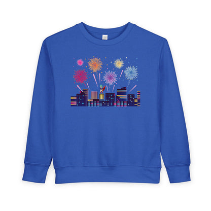 Toddler Sweatshirt - Super kiddo with fireworks - [[{"value":"Wonderwear Kid"}]]