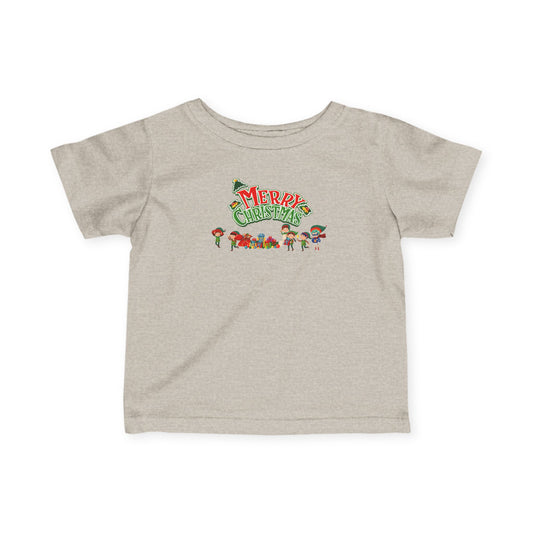 Infant Fine Jersey Tee - Merry christmas from super friends - [[{"value":"Wonderwear Kid"}]]