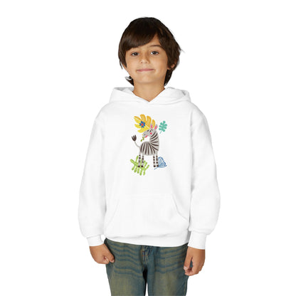 Youth Heavy Blend Hooded Sweatshirt -Zebra Printify