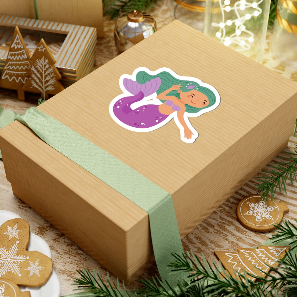 Kiss-Cut Stickers - mermaid purple  tail