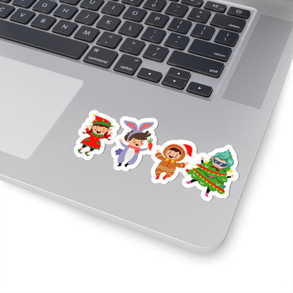Kiss-Cut Stickers - Super kiddo in christmas tree attire - [[{"value":"Wonderwear Kid"}]]