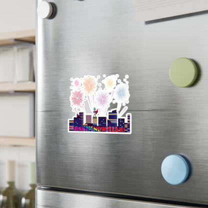 Christmas Kiss-Cut Vinyl Decals – Super kiddo with fireworks with text - [[{"value":"Wonderwear Kid"}]]