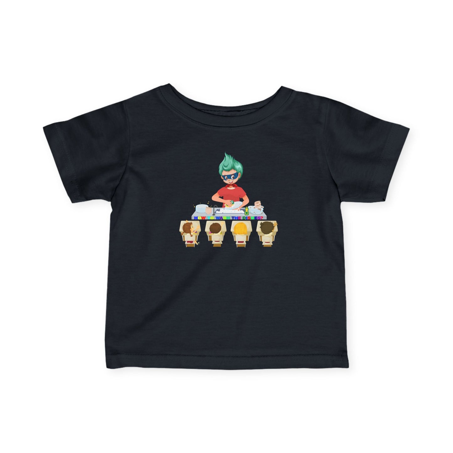 Infant Fine Jersey Tee - Little kiddo teaching to wash dishes