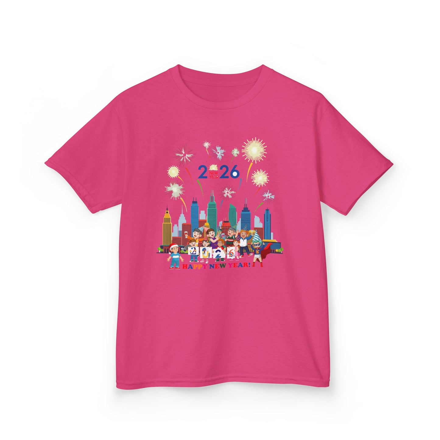 Kids Heavy Cotton™ Tee - Happy new year with fireworks - [[{"value":"Wonderwear Kid"}]]