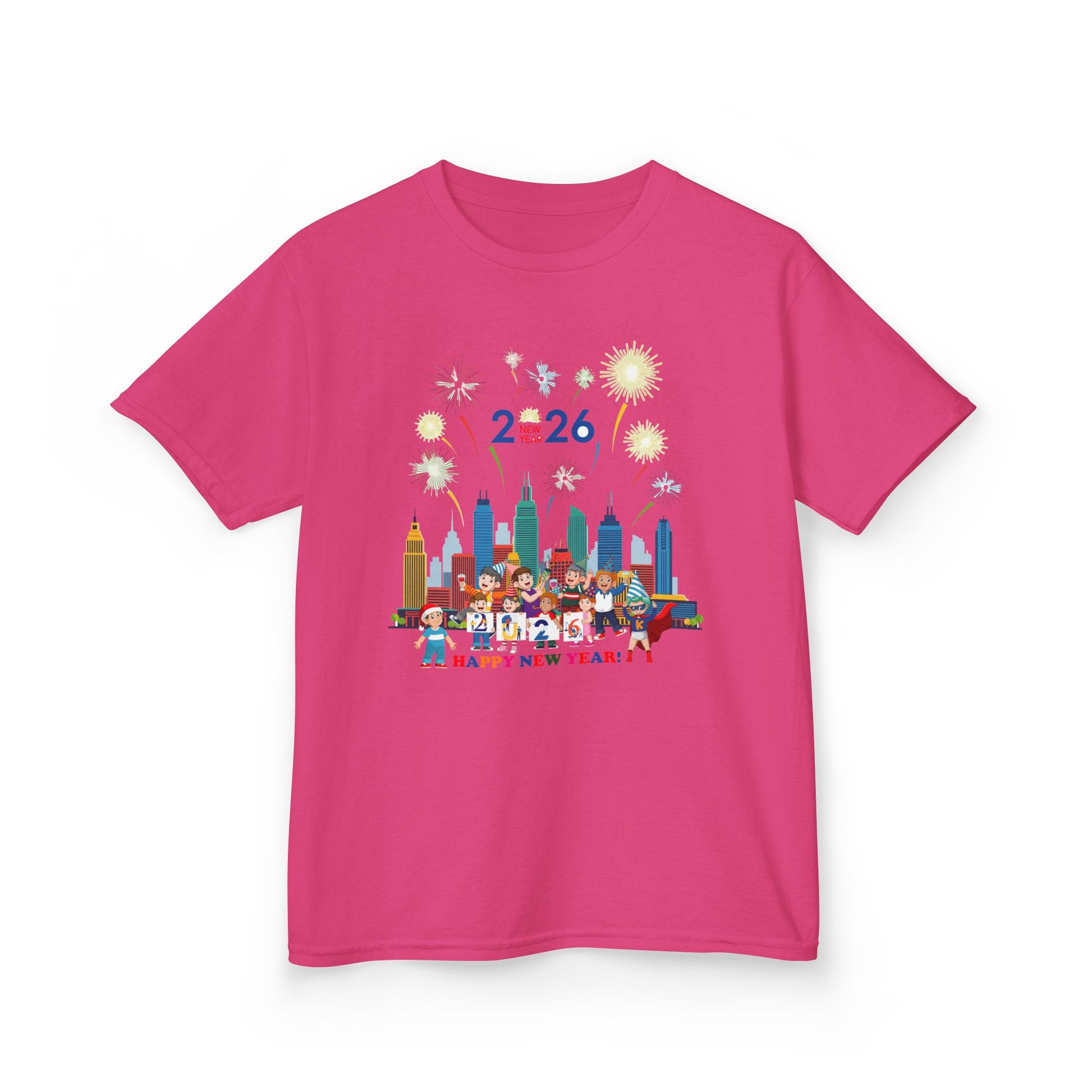 Kids Heavy Cotton™ Tee - Happy new year with fireworks - [[{"value":"Wonderwear Kid"}]]