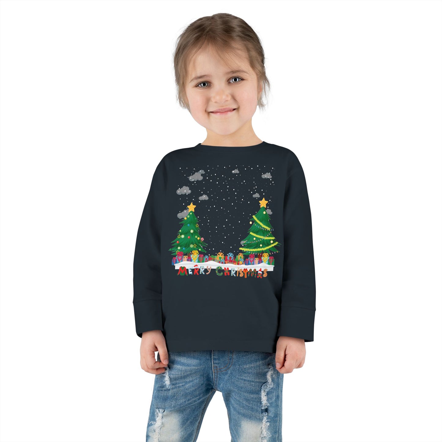 Toddler Long Sleeve Tee - Christmas and snowing - [[{"value":"Wonderwear Kid"}]]