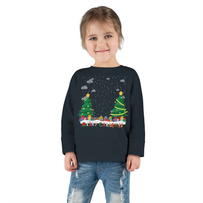 Toddler Long Sleeve Tee - Christmas and snowing - [[{"value":"Wonderwear Kid"}]]