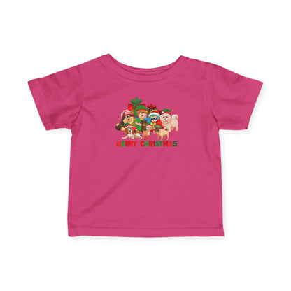 Infant Fine Jersey Tee - Christmas with super kiddo pet friends with text - [[{"value":"Wonderwear Kid"}]]