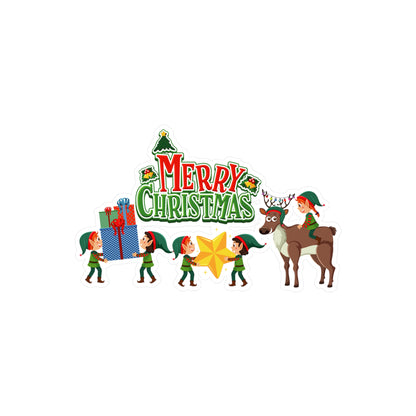 Christmas Kiss-Cut Vinyl Decals – Merry christmas and reindeer - [[{"value":"Wonderwear Kid"}]]