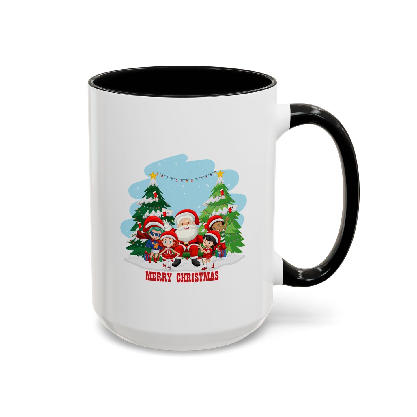 Accent Coffee Mug - Super kiddo with santa claus Merry christmas