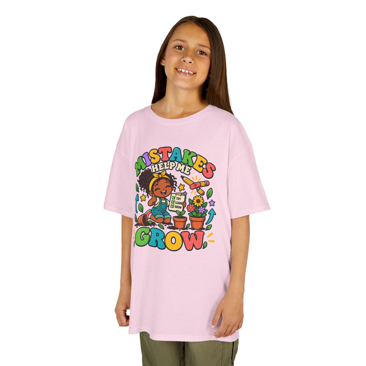 Kids Heavy Cotton™ Tee - Mistakes Help Me Grow