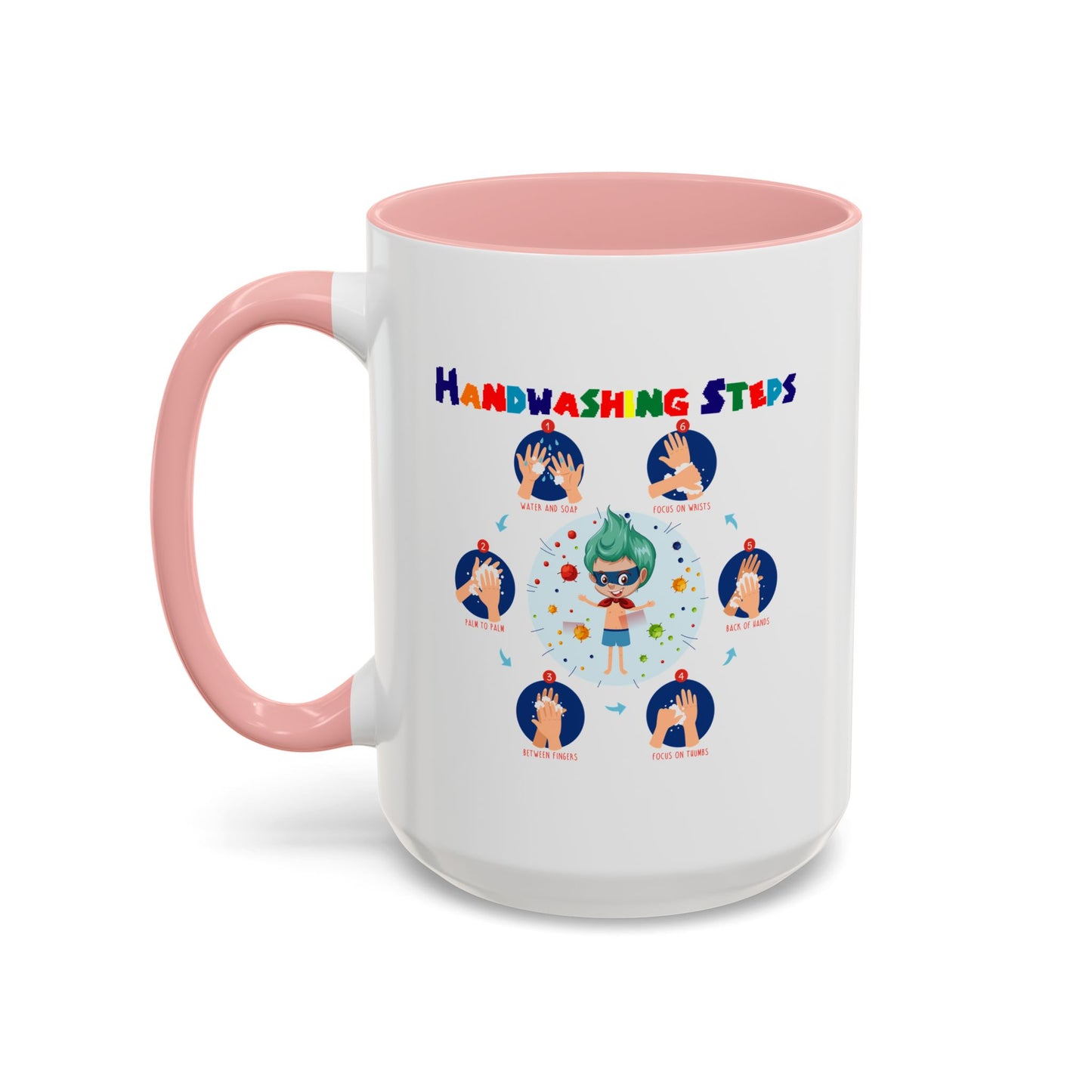 Accent Coffee Mug - Super kiddo how to wash hand properly