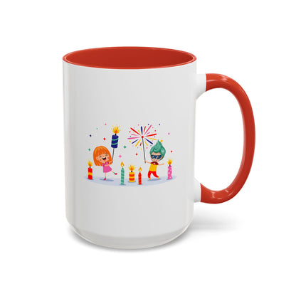 Accent Coffee Mug - Super kiddo lighting fireworks - [[{"value":"Wonderwear Kid"}]]