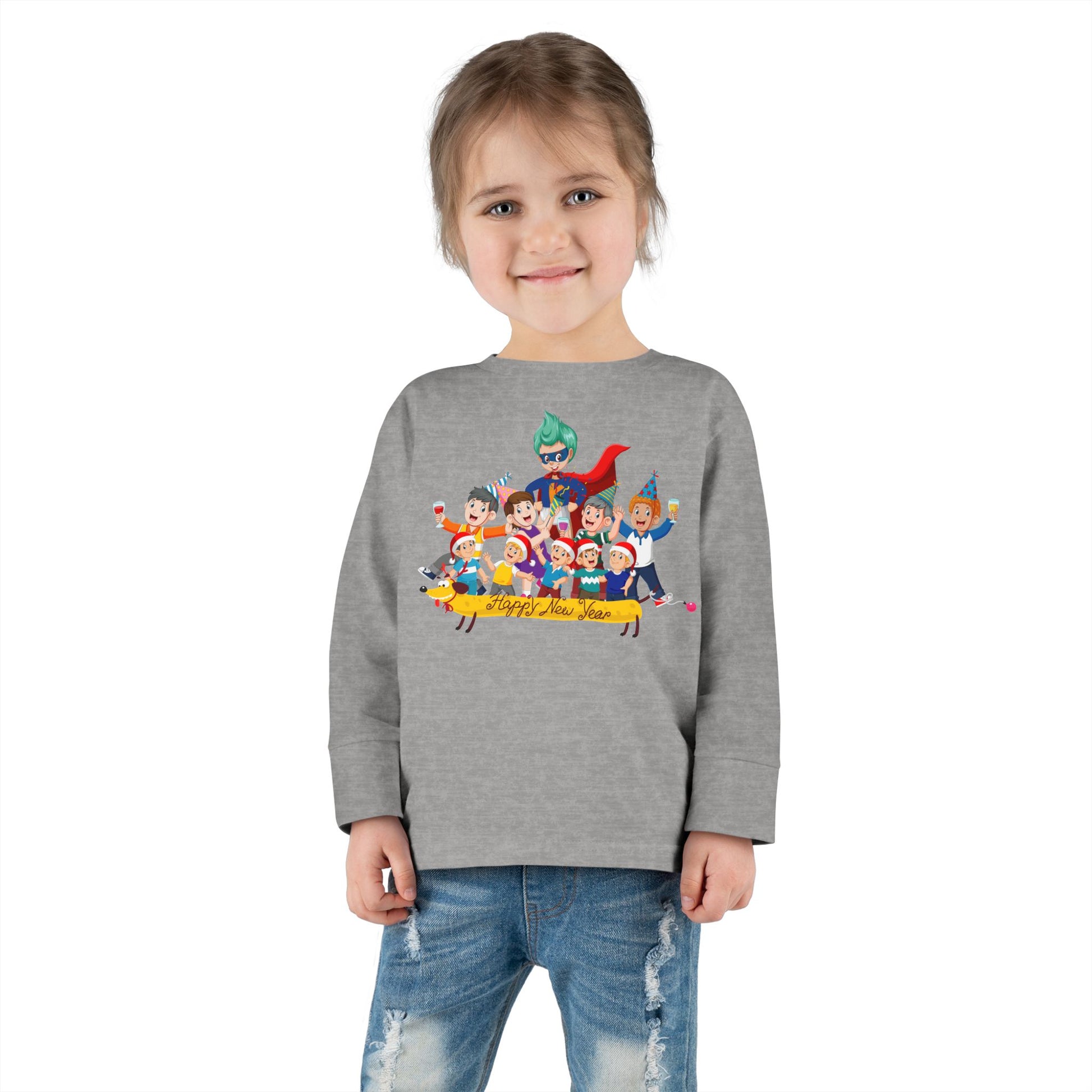 Toddler Long Sleeve Tee - Happy new year with friends - [[{"value":"Wonderwear Kid"}]]