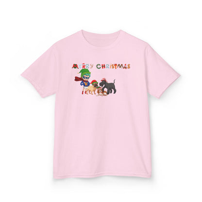 Kids Heavy Cotton™ Tee - Super kiddo woith pet friends - [[{"value":"Wonderwear Kid"}]]