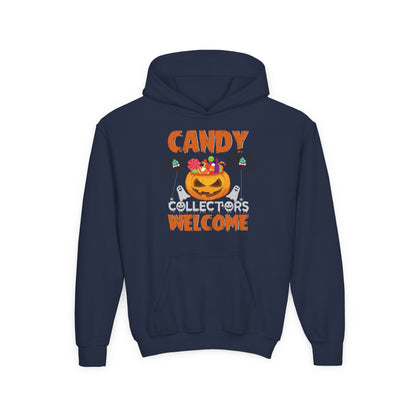 Youth Heavy Blend Hooded Sweatshirt - Candy collectors by super kiddo Printify
