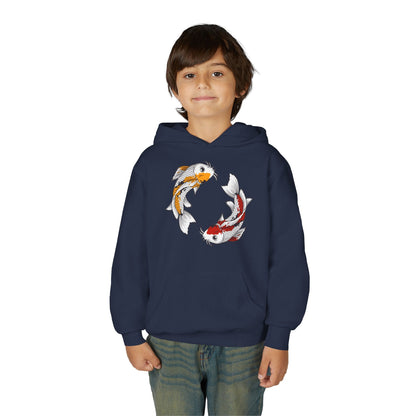 Youth Heavy Blend Hooded Sweatshirt - Koi fish Printify