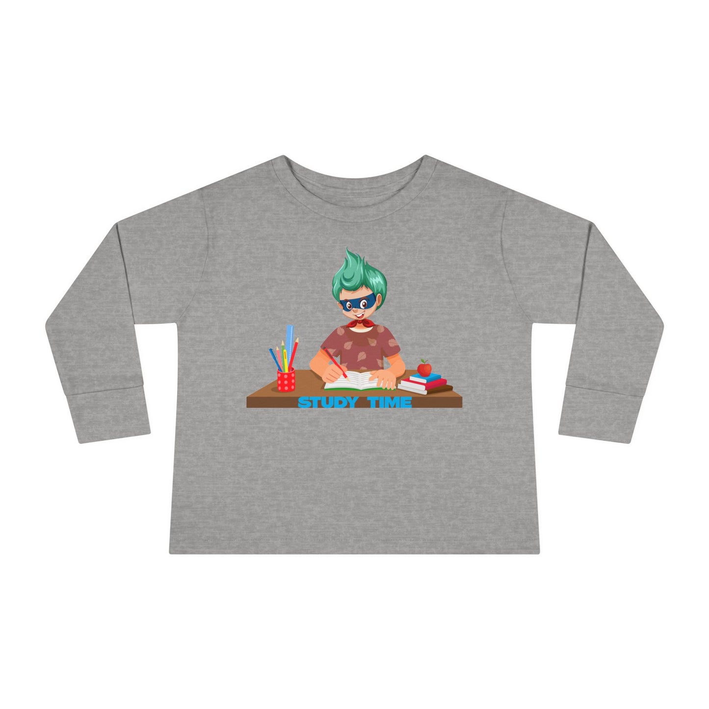Toddler Long Sleeve Tee - Super kiddo studying - [[{"value":"Wonderwear Kid"}]]