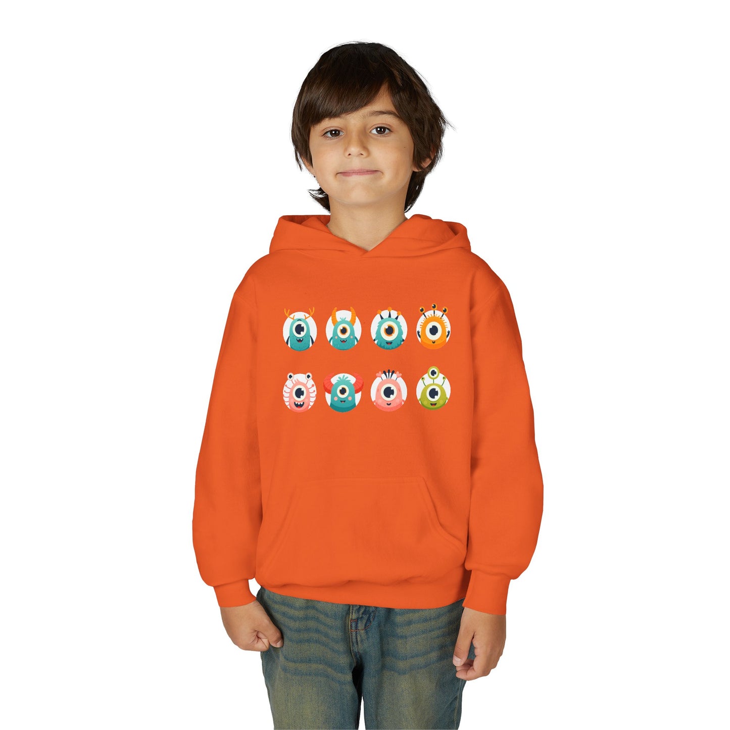 Youth Heavy Blend Hooded Sweatshirt - One eye monsters