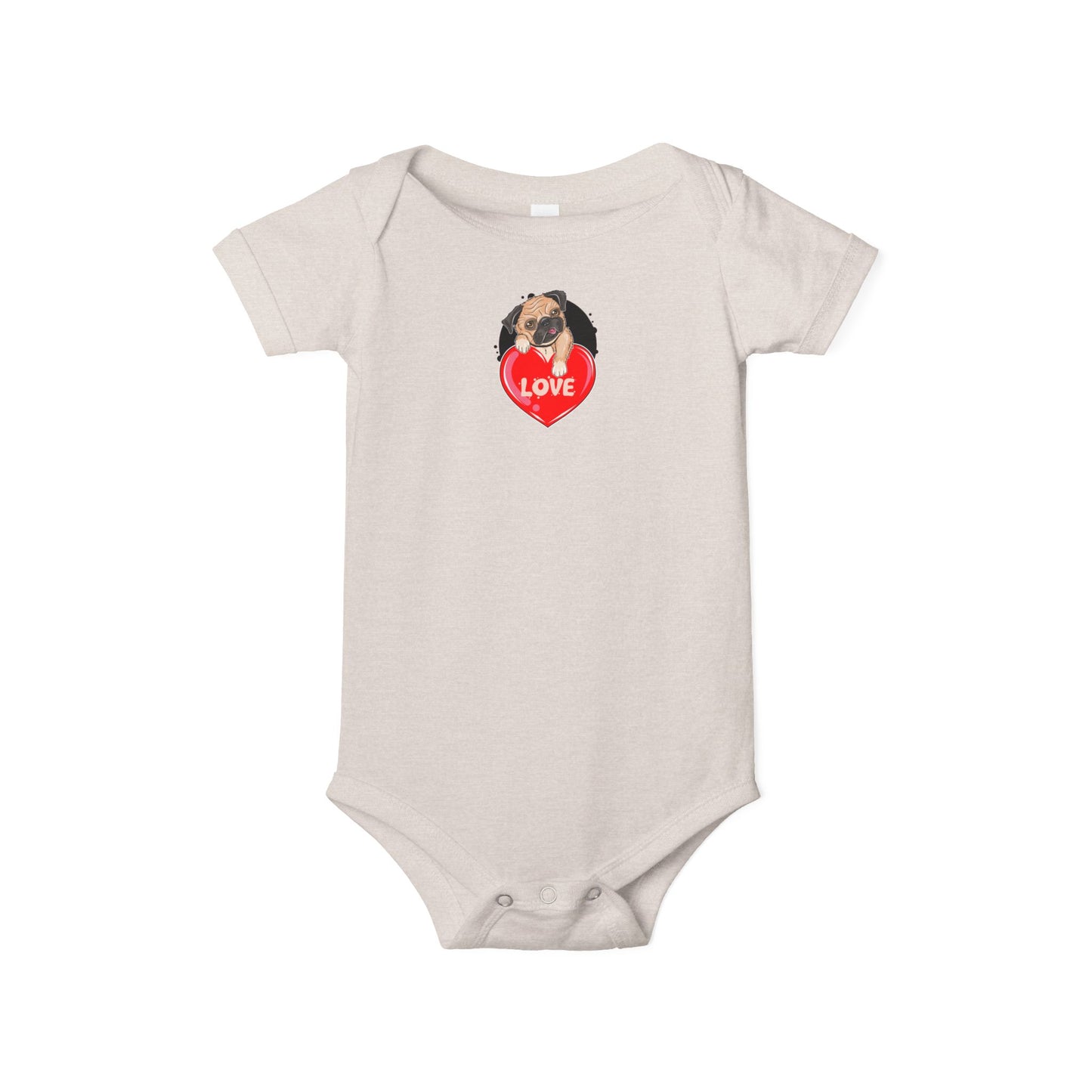 Infant Jersey One Piece - Valentines - Cute Pug - [[{"value":"Wonderwear Kid"}]]