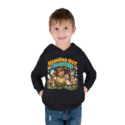 Toddler Hoodie — Retro Friends Hanging Out Together