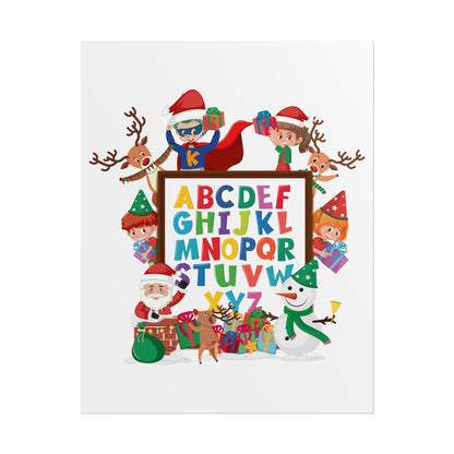 Rolled Posters - Christmas alphabet with super kiddo - [[{"value":"Wonderwear Kid"}]]