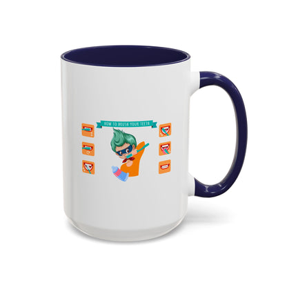 Accent Coffee Mug - Super kiddo how to brush teeth - [[{"value":"Wonderwear Kid"}]]