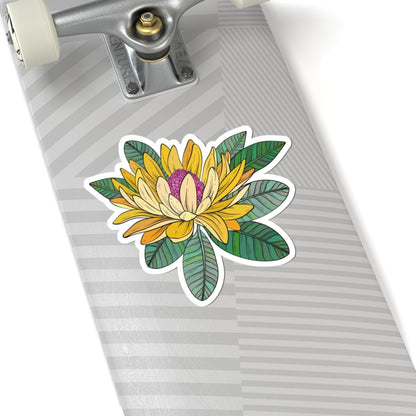 Kiss-Cut Vinyl Decals - Yellow flower Printify