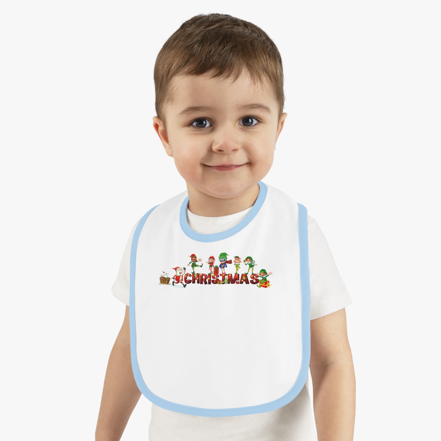 Baby Bib - Christmas with santa claus and friends