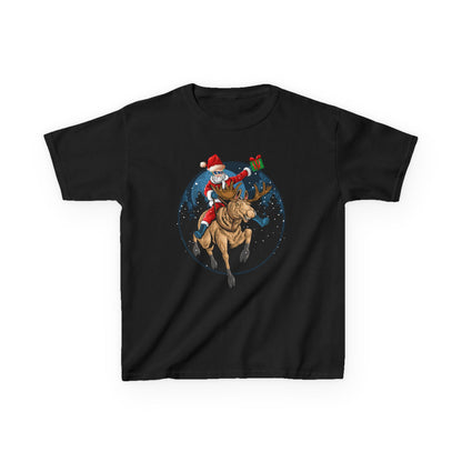 Kids Heavy Cotton™ Tee - Super kiddo riding a reindeer - [[{"value":"Wonderwear Kid"}]]
