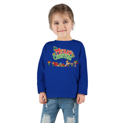 Toddler Long Sleeve Tee - Merry christmas from super friends - [[{"value":"Wonderwear Kid"}]]