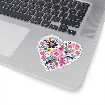 Kiss-Cut Vinyl Decals - Flower hearts Printify