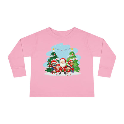 Toddler Long Sleeve Tee - Super kiddo with santa claus - [[{"value":"Wonderwear Kid"}]]