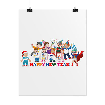 Rolled Posters - Happy new year from super kiddo - [[{"value":"Wonderwear Kid"}]]