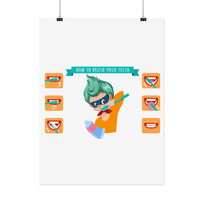 Rolled Posters - Super kiddo how to brush teeth - [[{"value":"Wonderwear Kid"}]]