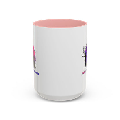 Accent Coffee Mug - Super kiddo flying on hunted house - [[{"value":"Wonderwear Kid"}]]