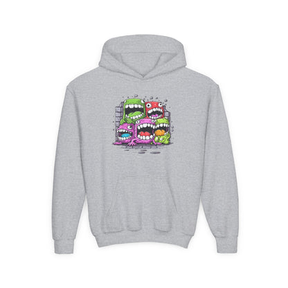 Youth Heavy Blend Hooded Sweatshirt - Cool monster character Printify