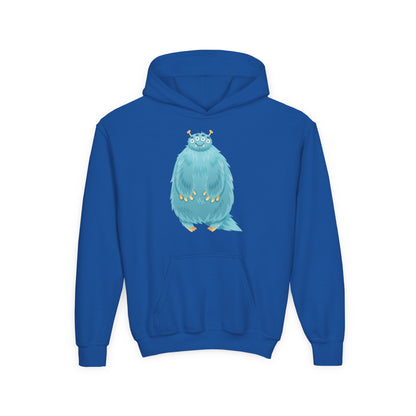 Youth Heavy Blend Hooded Sweatshirt - Blue monster Printify