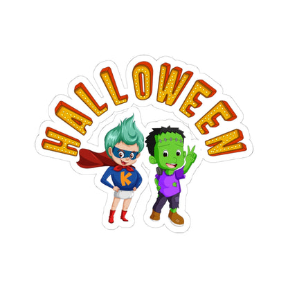 Kiss-Cut Stickers - Holloween with super kiddo Printify