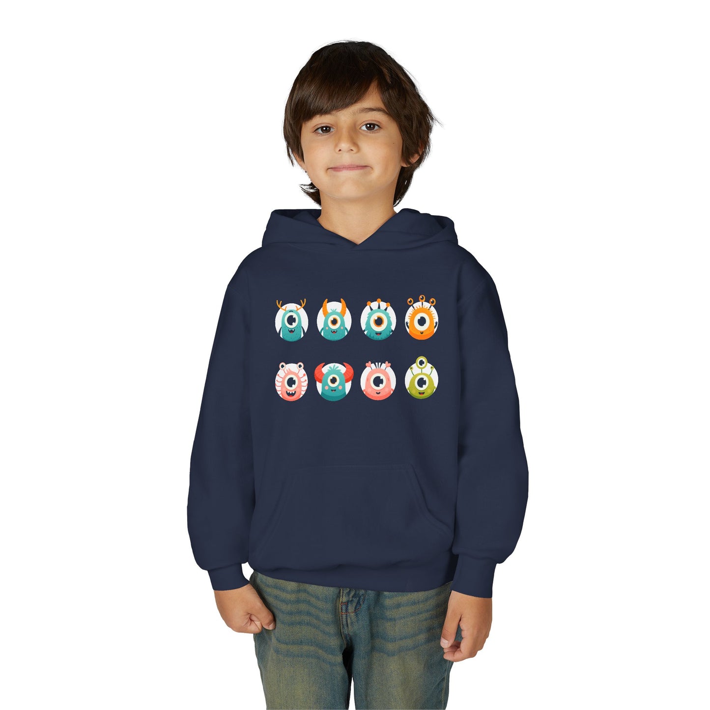 Youth Heavy Blend Hooded Sweatshirt - One eye monsters