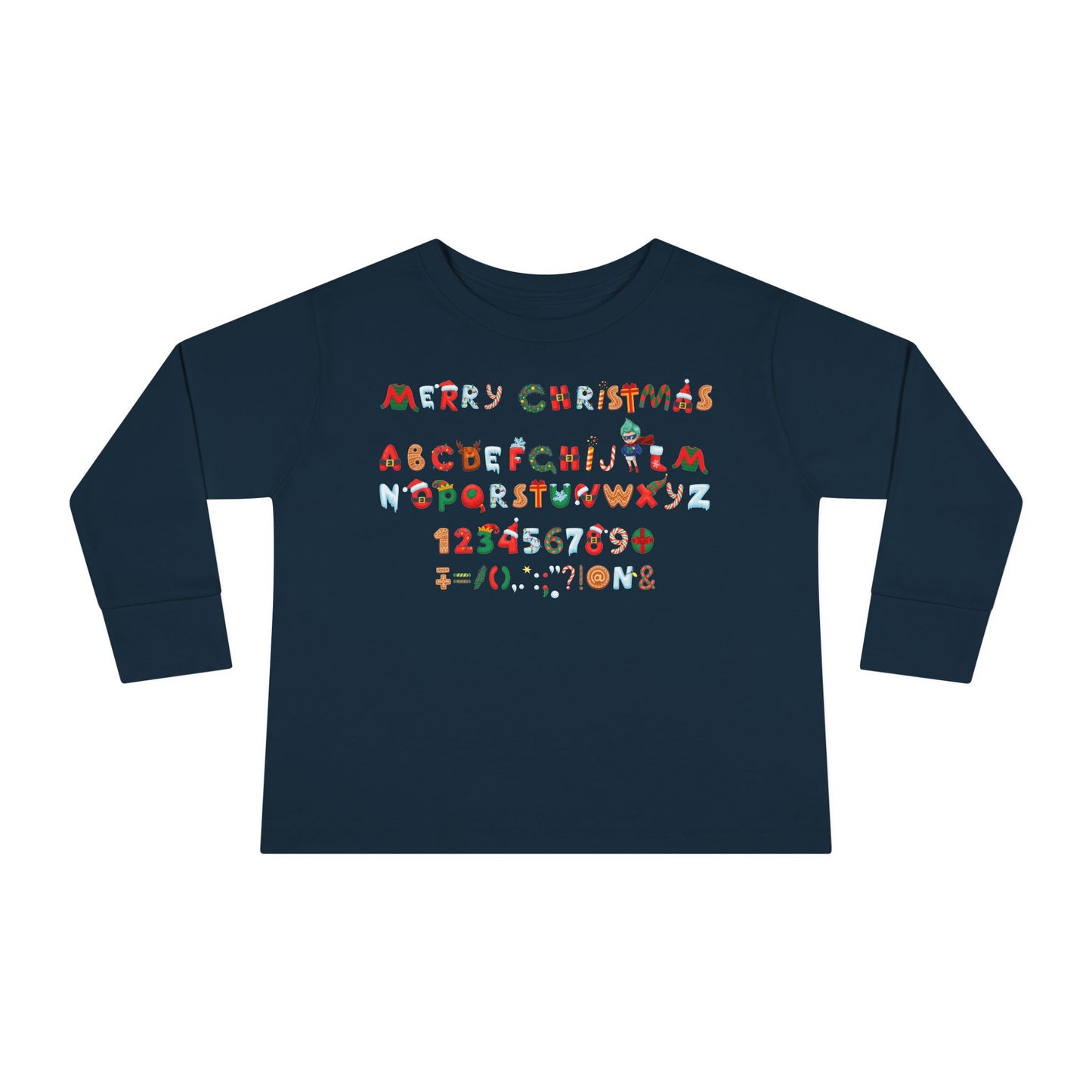 Toddler Long Sleeve Tee - Christmas alphabet - [[{"value":"Wonderwear Kid"}]]