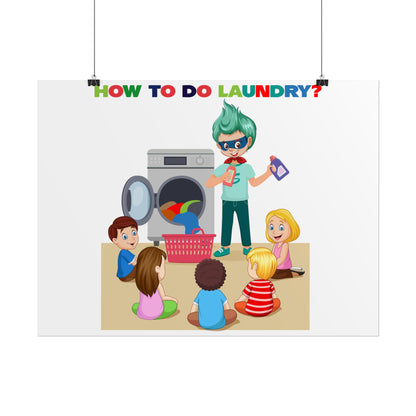 Rolled Posters - super kiddo teaching laundry - [[{"value":"Wonderwear Kid"}]]