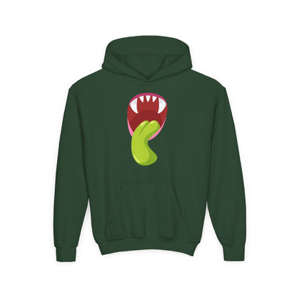 Youth Heavy Blend Hooded Sweatshirt - Monster showing tongue Printify