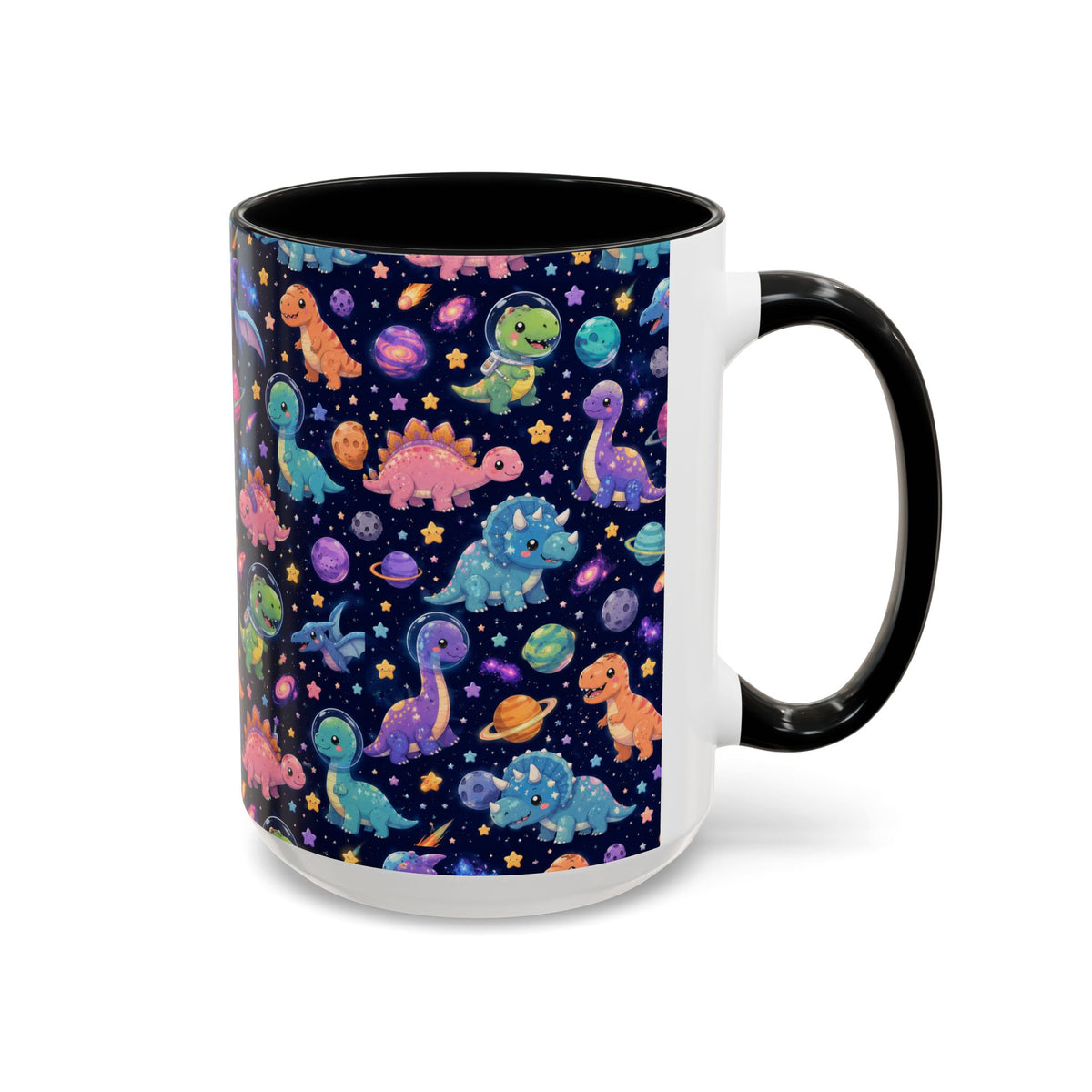 Accent Coffee Mug  (11/15 oz) - Cosmic dinosaurs