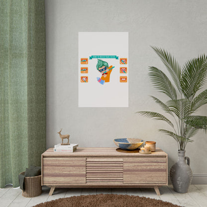 Rolled Posters - Super kiddo how to brush teeth - [[{"value":"Wonderwear Kid"}]]