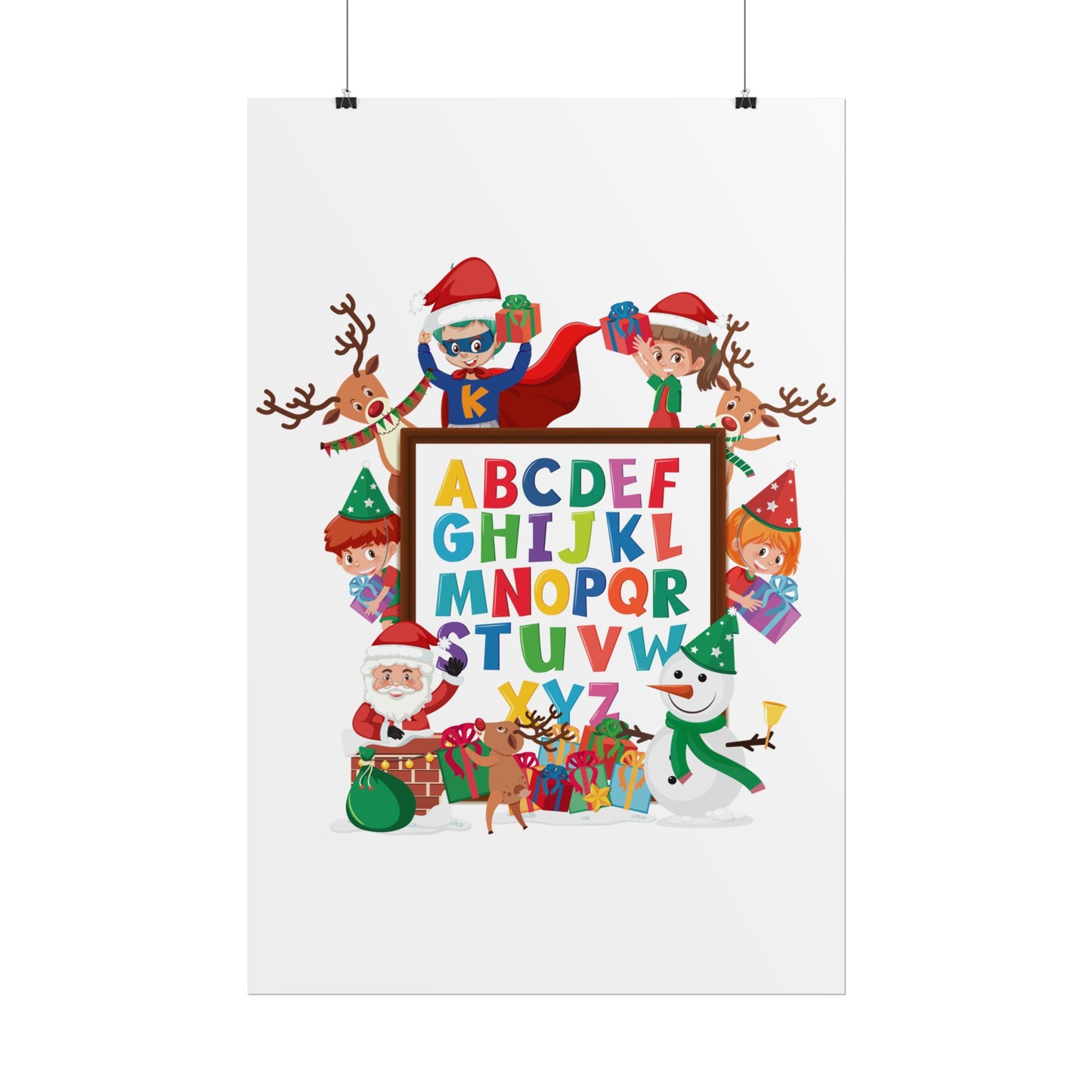 Rolled Posters - Christmas alphabet with super kiddo - [[{"value":"Wonderwear Kid"}]]